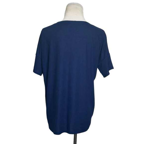 Forever 21 blue v neck short sleeves knit top size Small - Picture 2 of 6